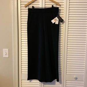 Black wide pull on pant